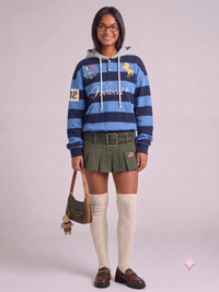 Hoodie Polo de Rugby Y2K Oversize - Sweat à Capuche Rayé Vintage "Protocol+"