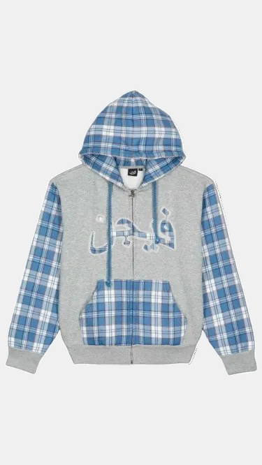 Sweat à Capuche Zippé Carreaux - Streetwear Y2k