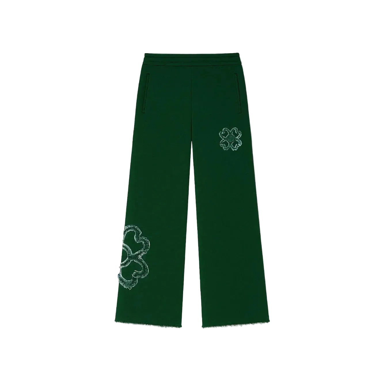 Loose Joggers with Distressed Hem