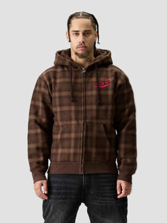 Zip Hoodie  Brown