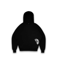 Oversized Black Hoodie with Silver CD Detail