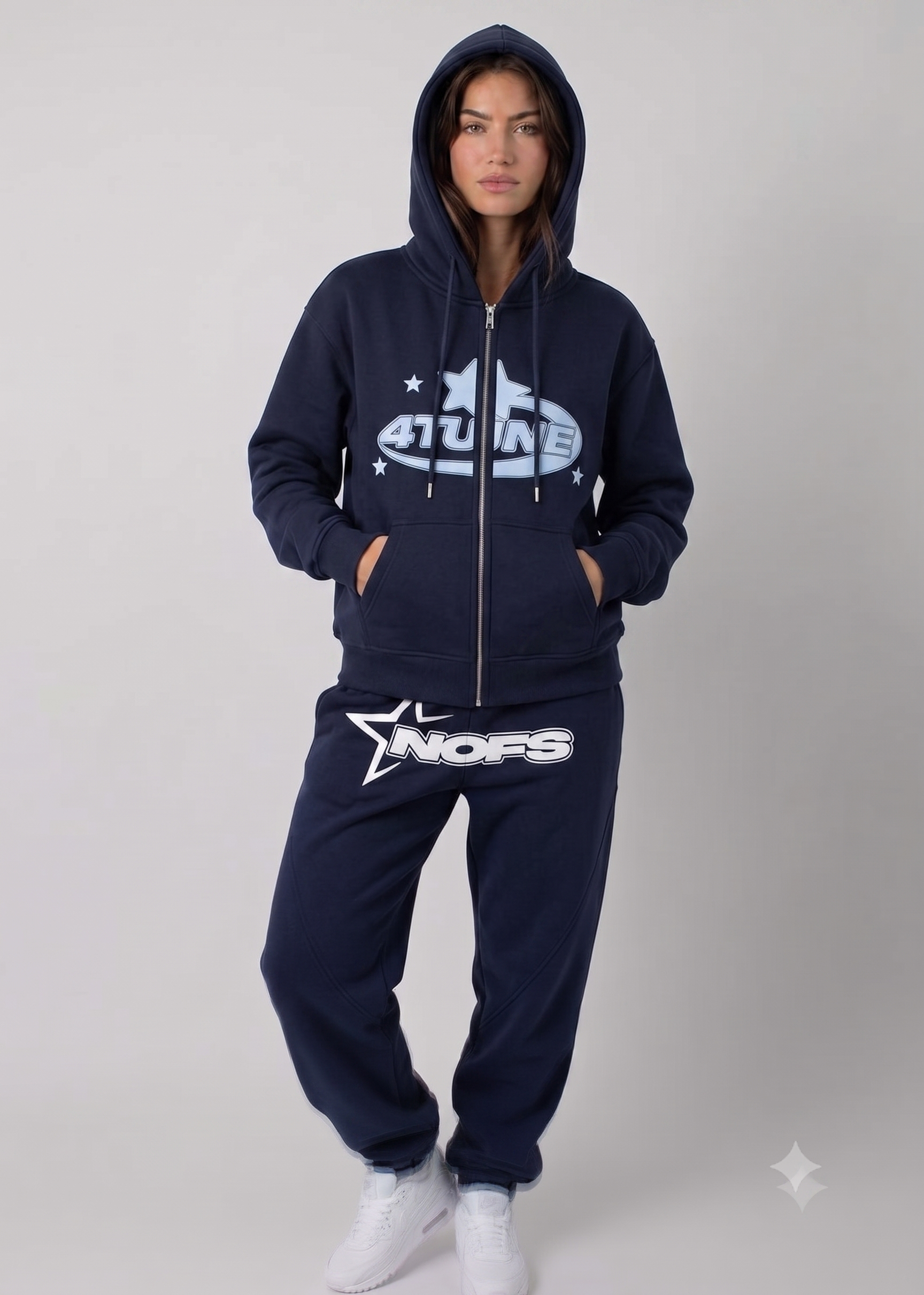Zip Hoodie Star Letter - Noir