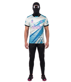 90 Minute Soccer Jersey - White & Blue Lightning Design "Jul Rien 100 Rien" Kid/Adult Y2K Oversized Quick-Dry Sports Shirt ﻿