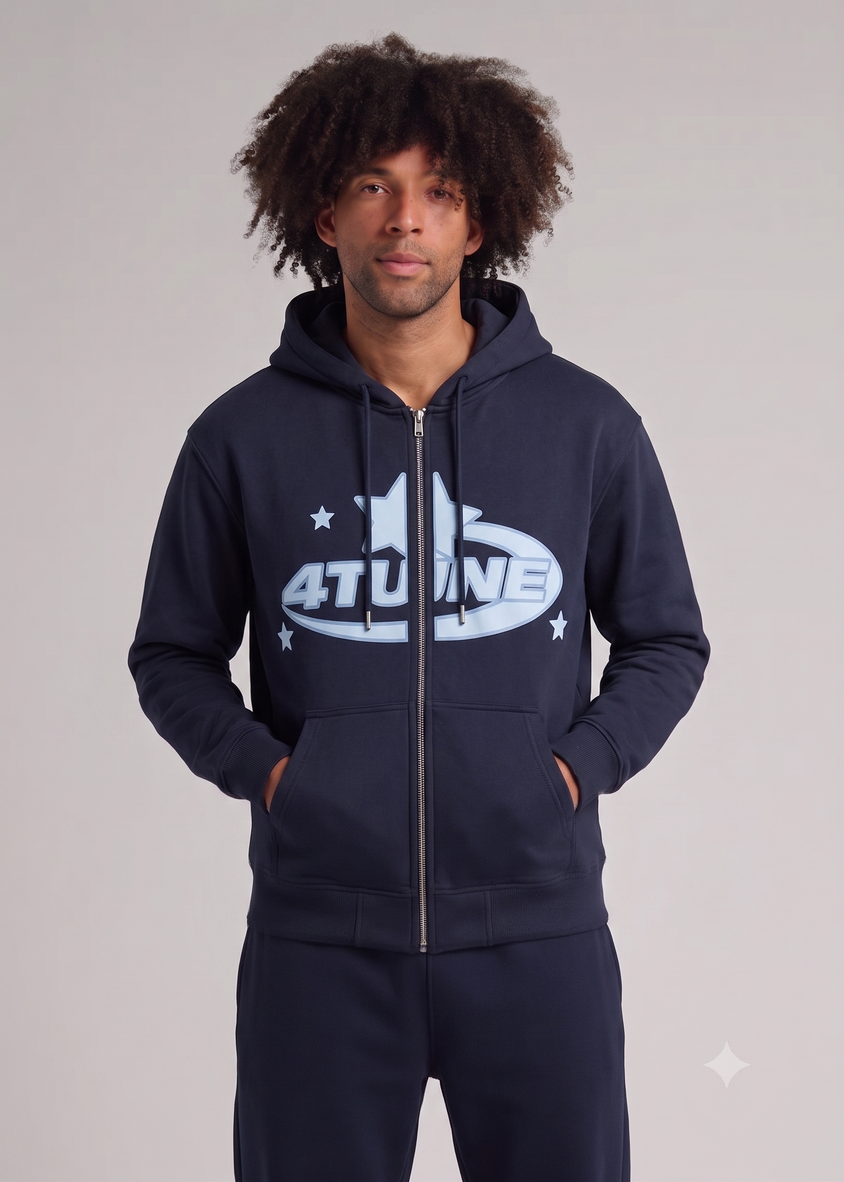 Zip Hoodie Star Letter - Noir