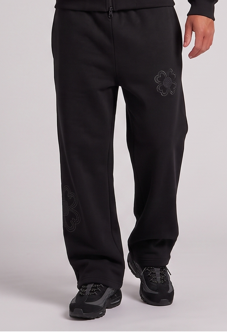 Loose Joggers with Distressed Hem