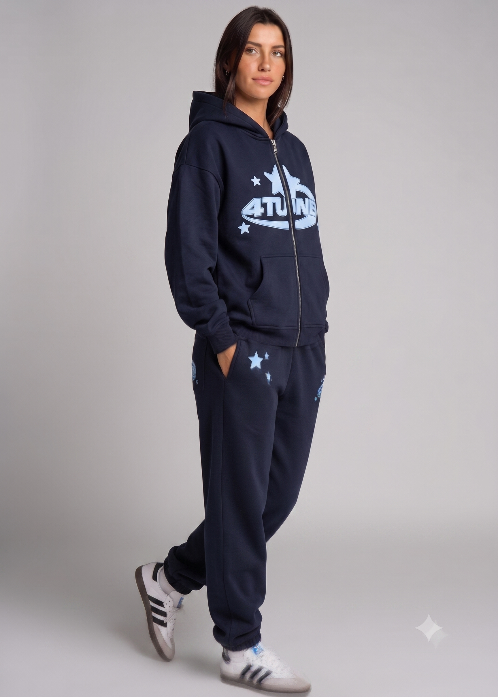 Zip Hoodie Star Letter - Noir