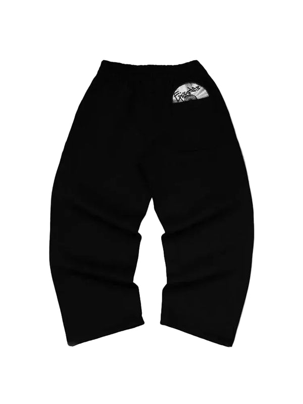 Pantalon de Jogging Noir Coupe Large Détail CD Argenté