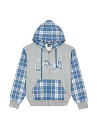 Sweat à Capuche Zippé Carreaux